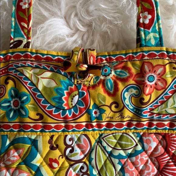 Vera Bradley Gold Floral Handbag - Picture 2 of 12